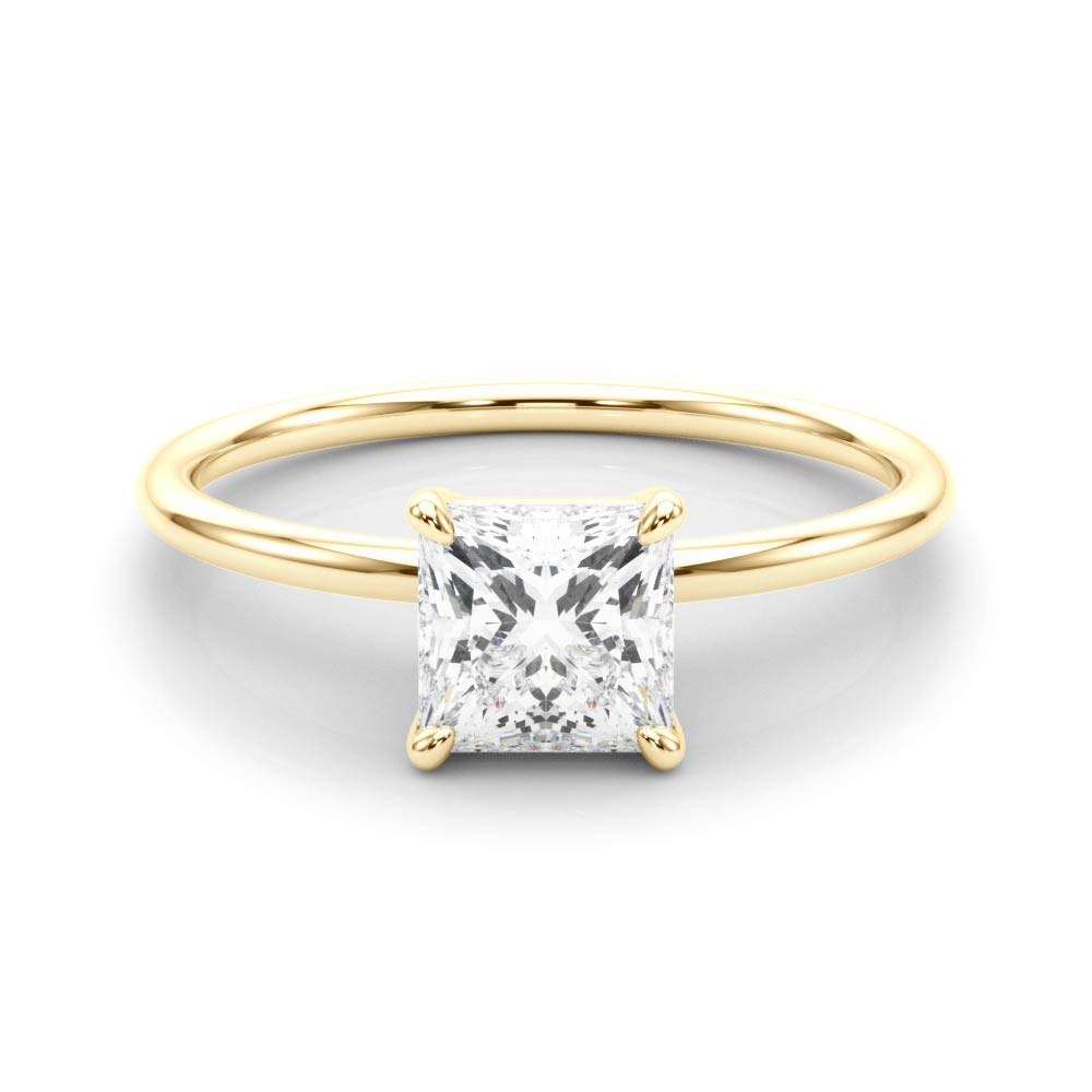 14KT Gold Princess Cut Solitaire Lab Grown Diamond Engagement Ring (1 CTW to 5 CTW)