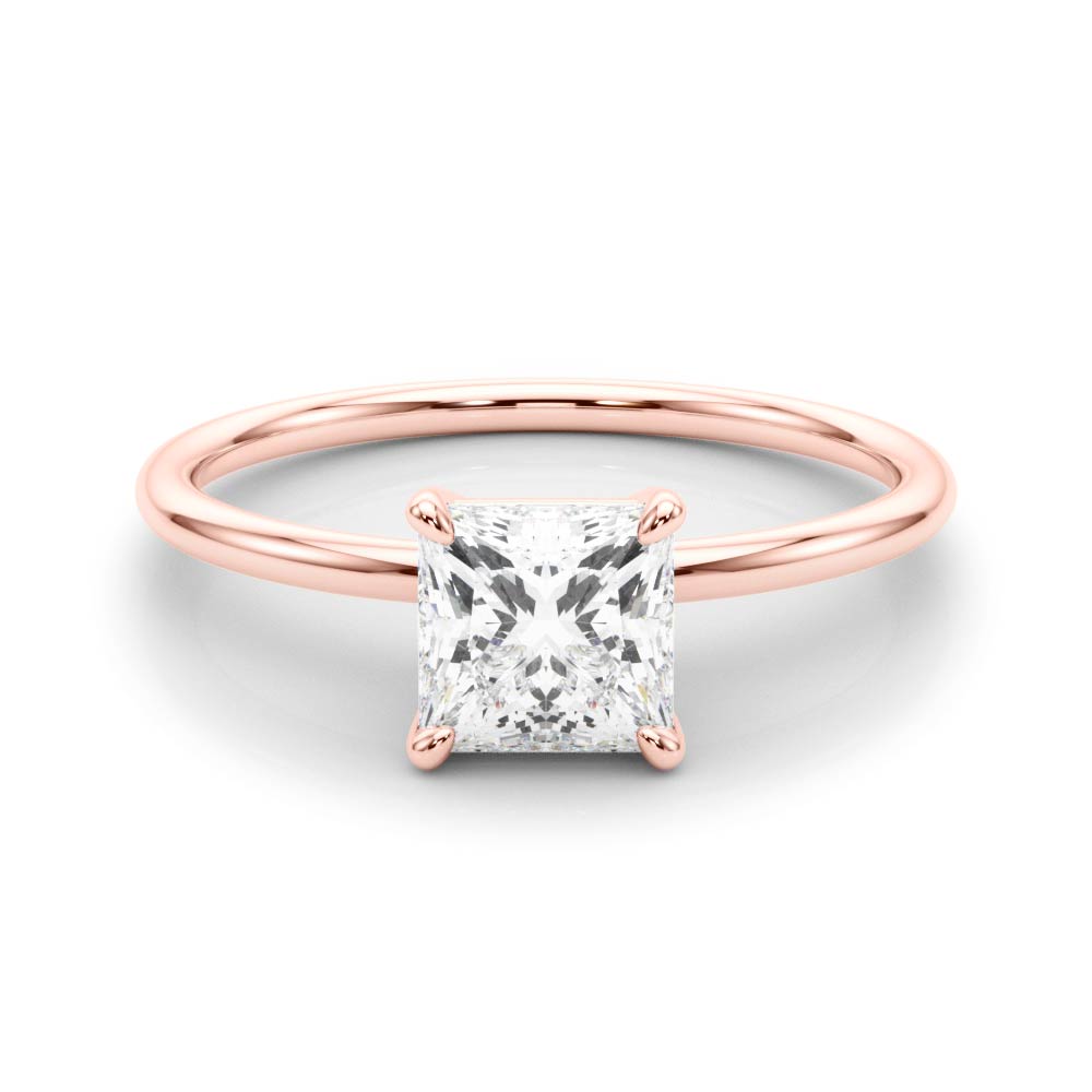 14KT Gold Princess Cut Solitaire Lab Grown Diamond Engagement Ring (1 CTW to 5 CTW)