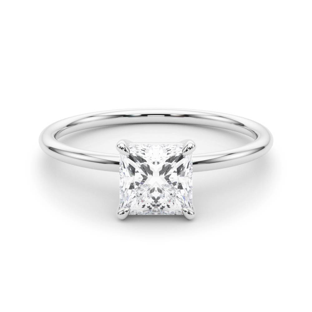14KT Gold Princess Cut Solitaire Lab Grown Diamond Engagement Ring (1 CTW to 5 CTW)