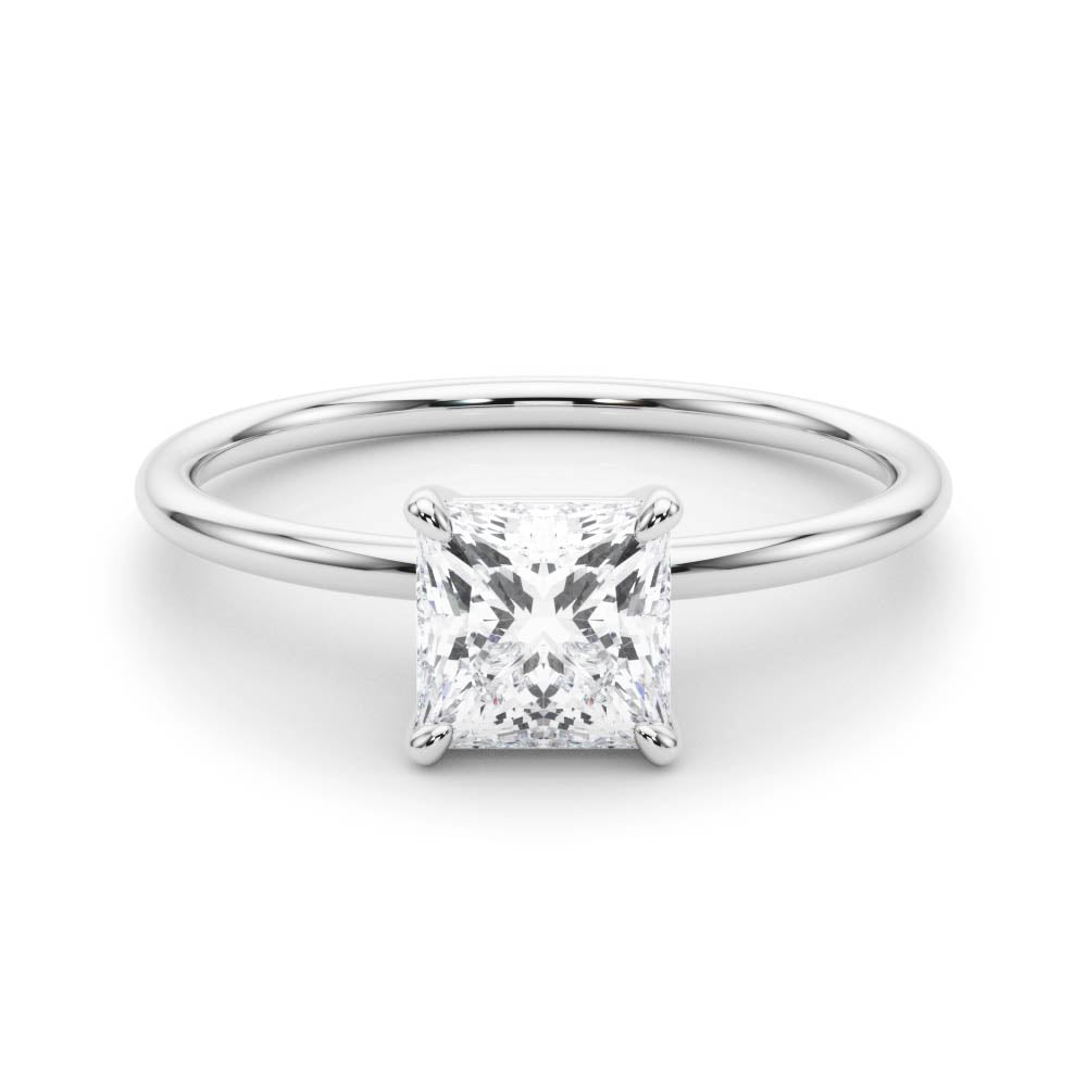 14KT Gold Princess Cut Solitaire Lab Grown Diamond Engagement Ring (1 CTW to 5 CTW)