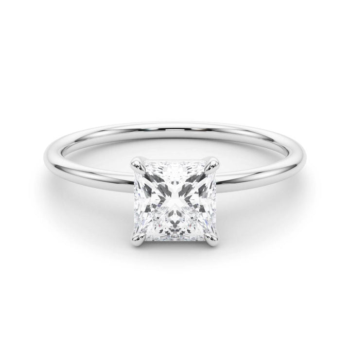 14KT Gold Princess Cut Solitaire Lab Grown Diamond Engagement Ring (1 CTW to 5 CTW)