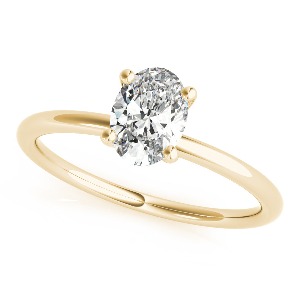 14KT Gold Oval Cut Solitaire Lab Grown Diamond Engagement Ring (1 CTW to 5 CTW)