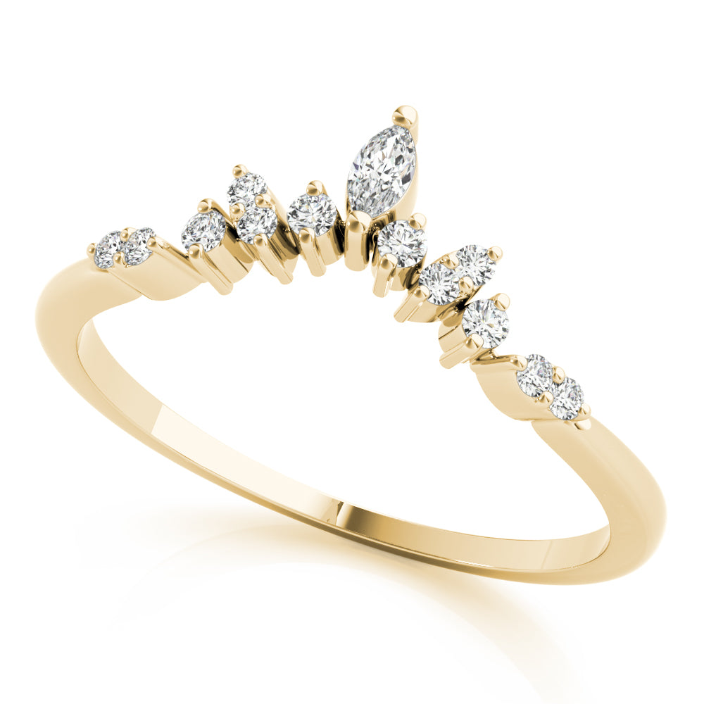 14K Marquise Round Wedding Ring