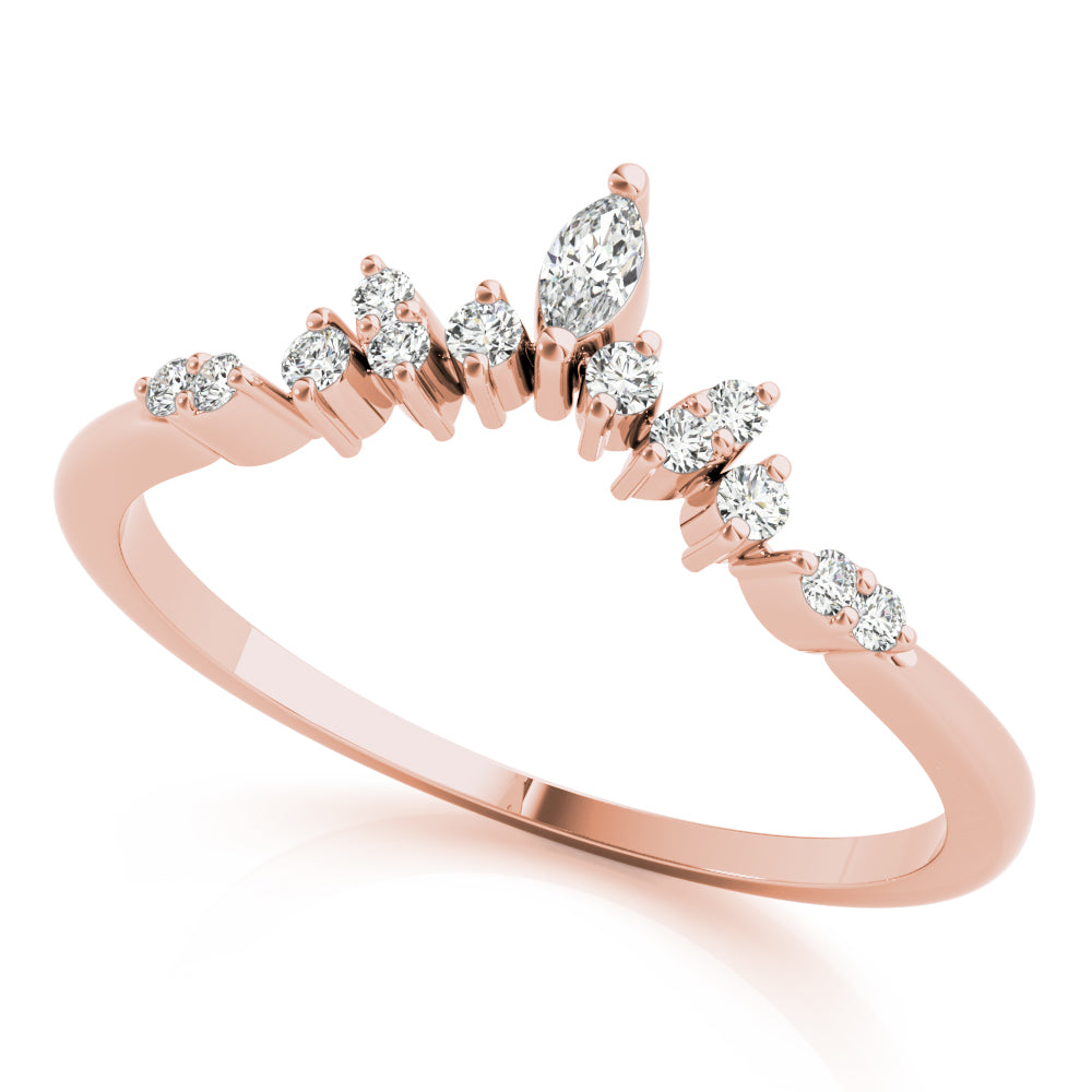 14K Marquise Round Wedding Ring