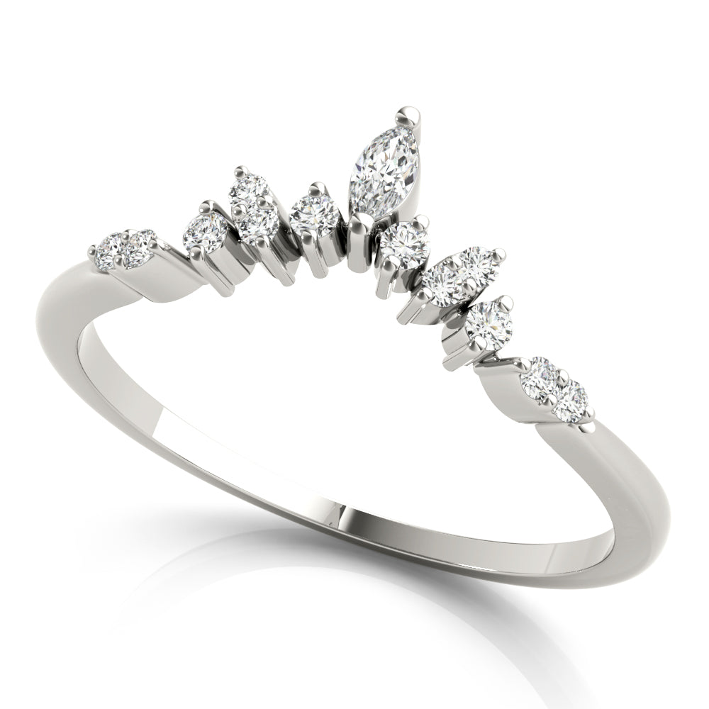 14K Marquise Round Wedding Ring