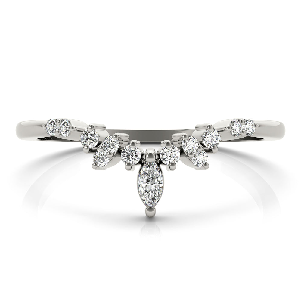 14K Marquise Round Wedding Ring