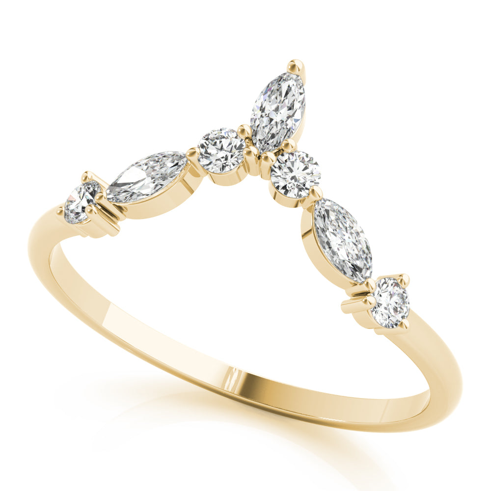 14K Marquise Round Wedding Ring