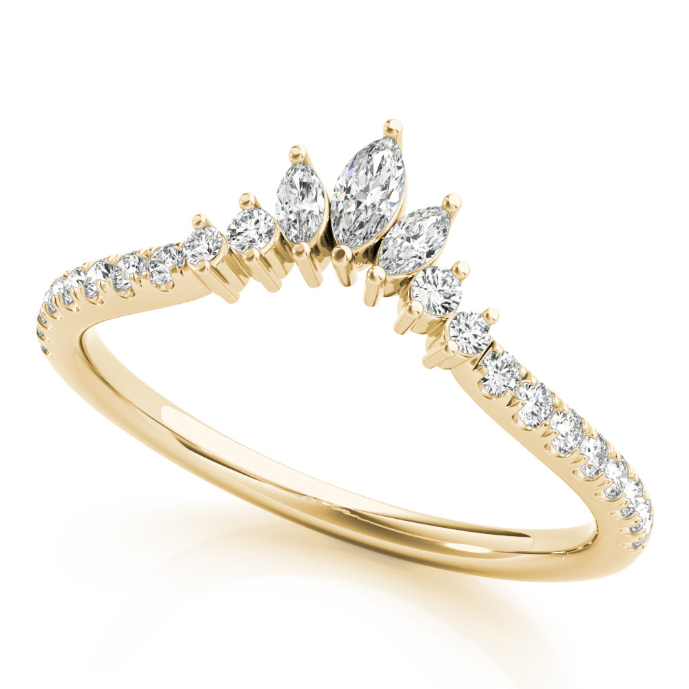 14K Marquise Round Wedding Ring