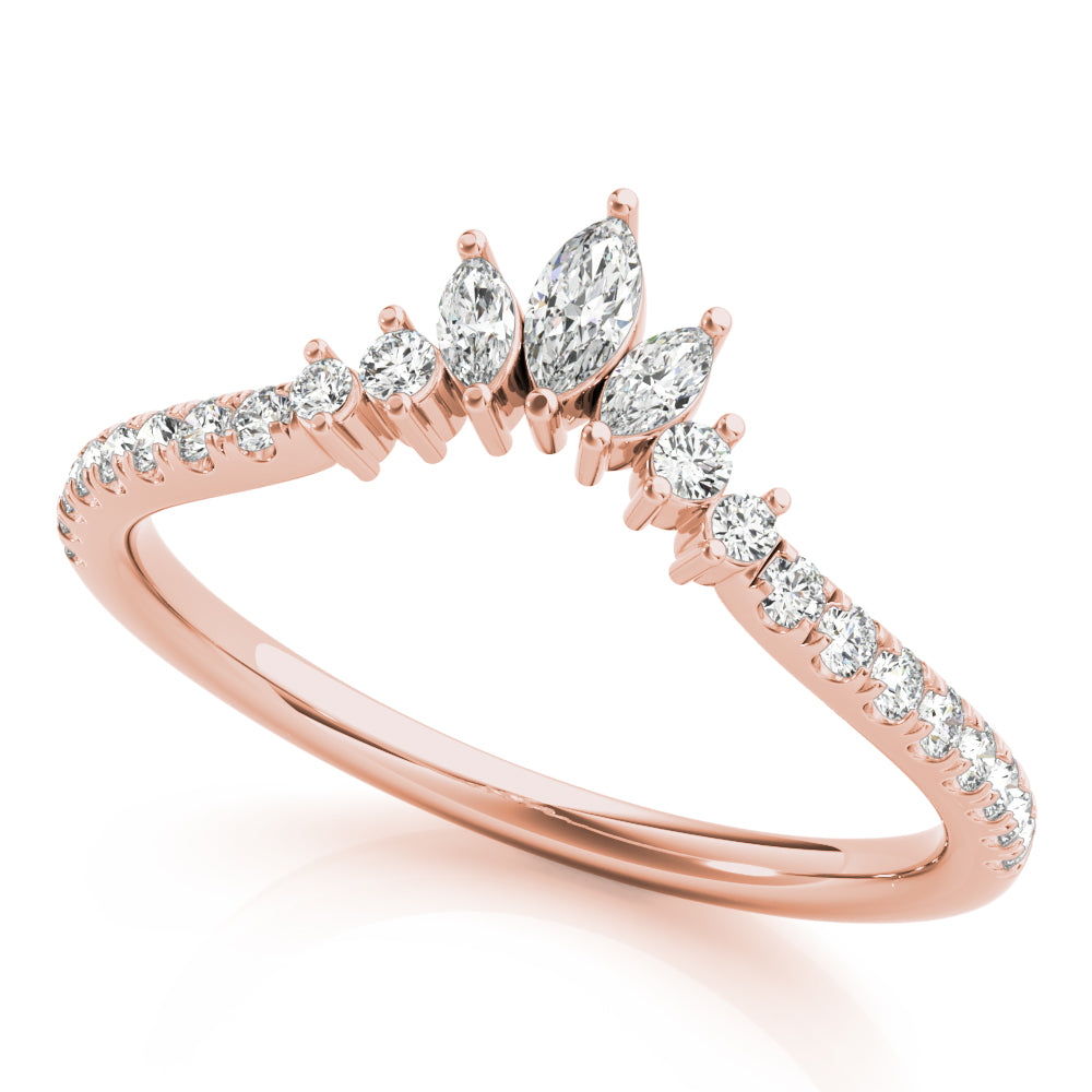 14K Marquise Round Wedding Ring