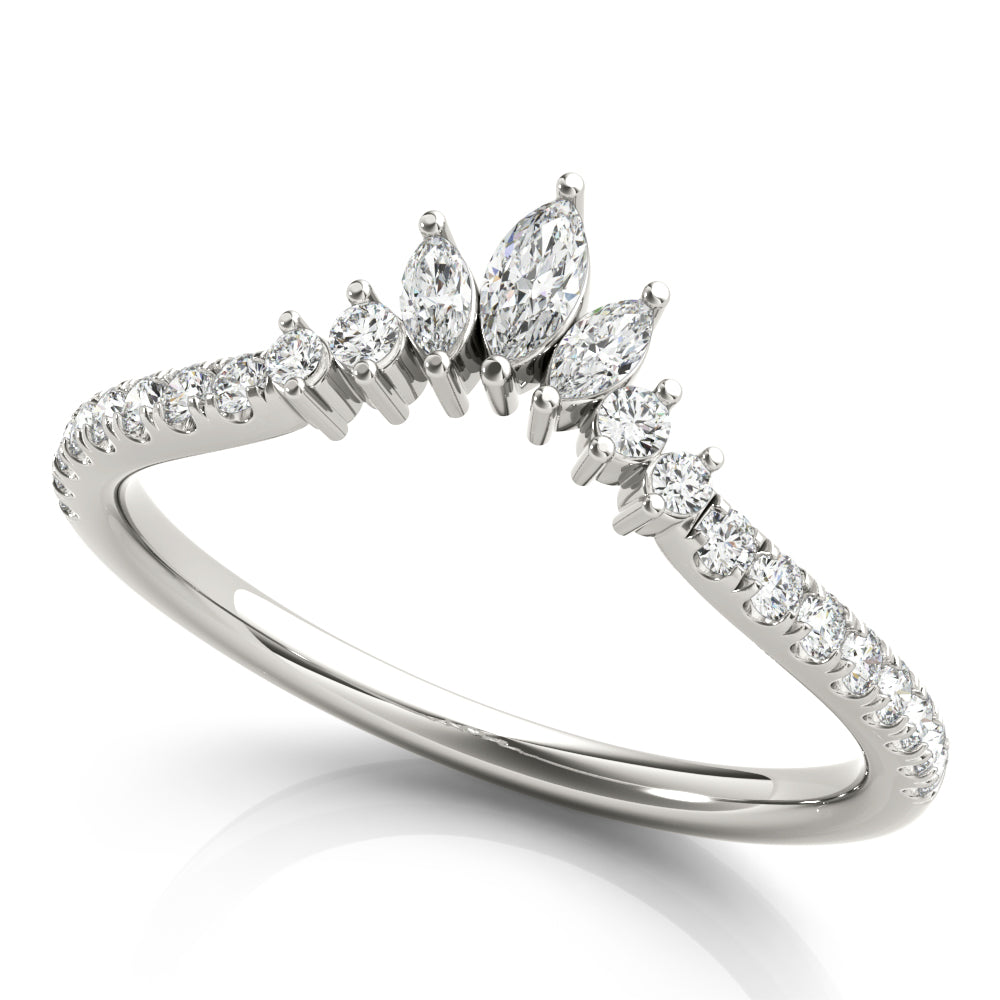 14K Marquise Round Wedding Ring