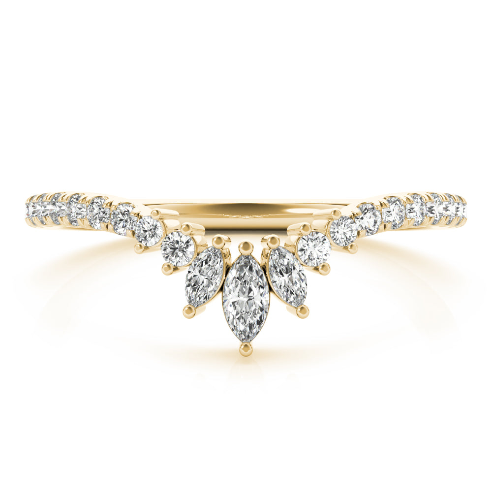 14K Marquise Round Wedding Ring