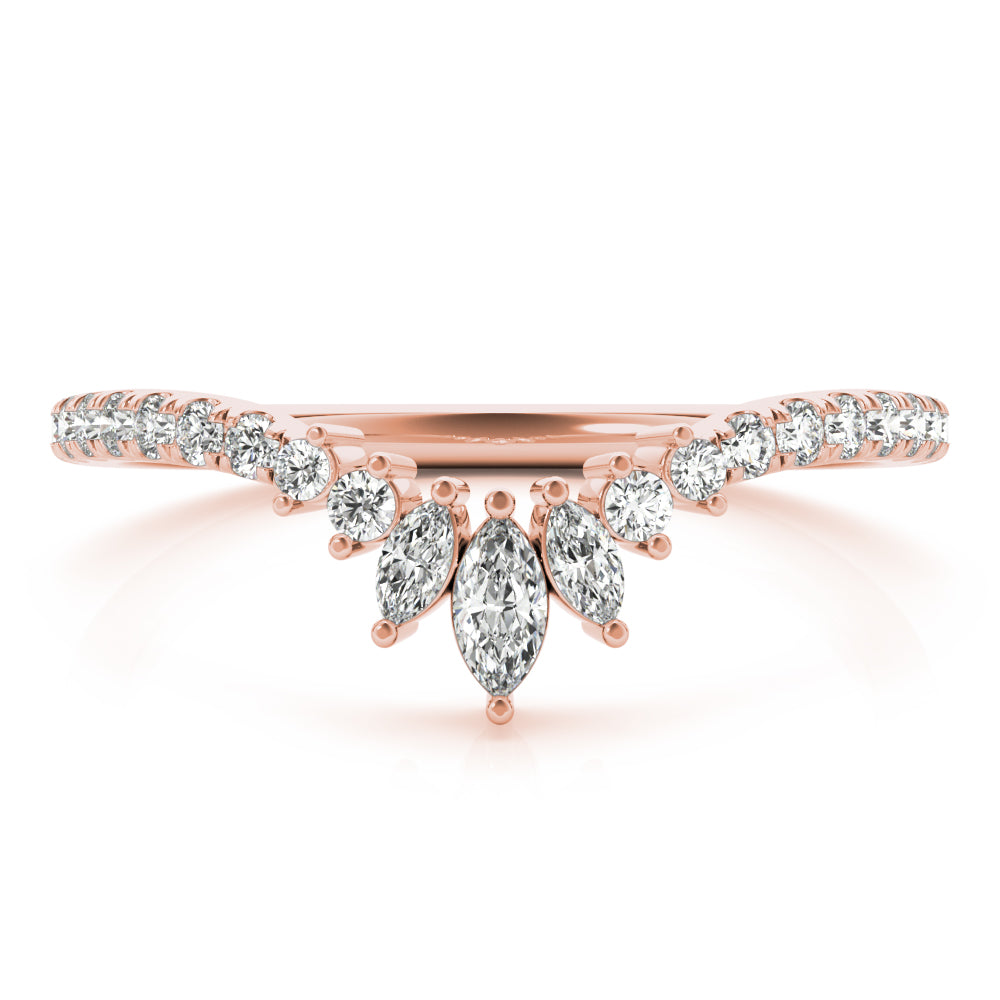 14K Marquise Round Wedding Ring