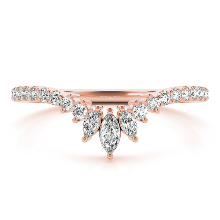 14K Marquise Round Wedding Ring