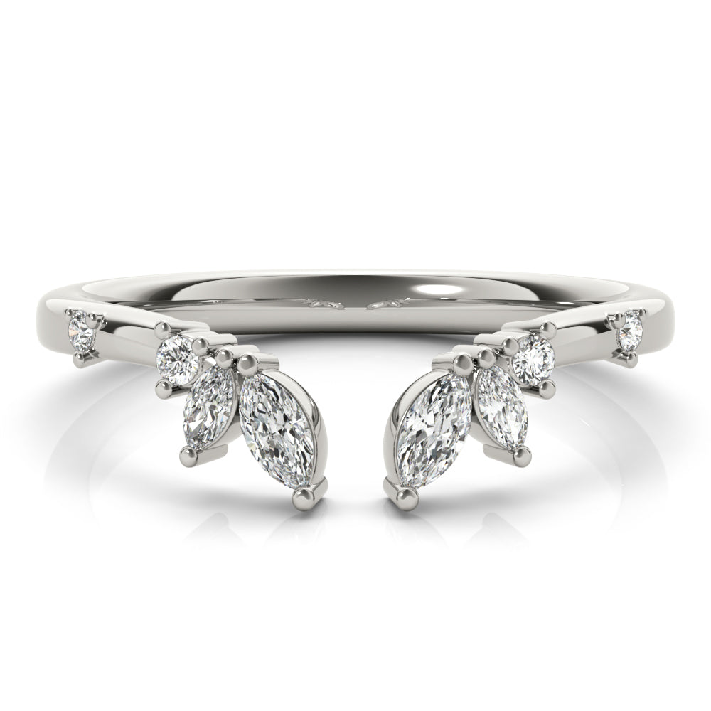 14K Marquise Round Wedding Ring