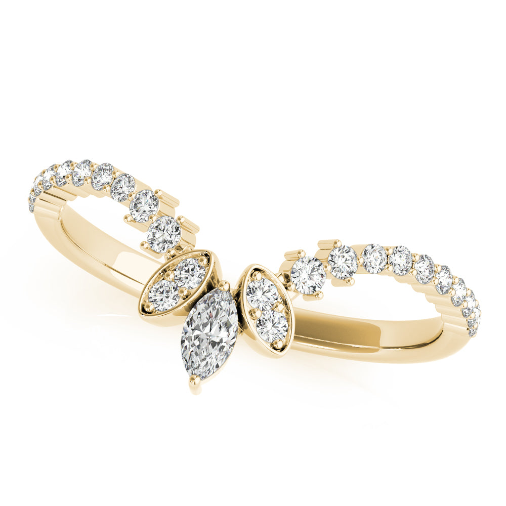 14K Marquise Round Wedding Ring