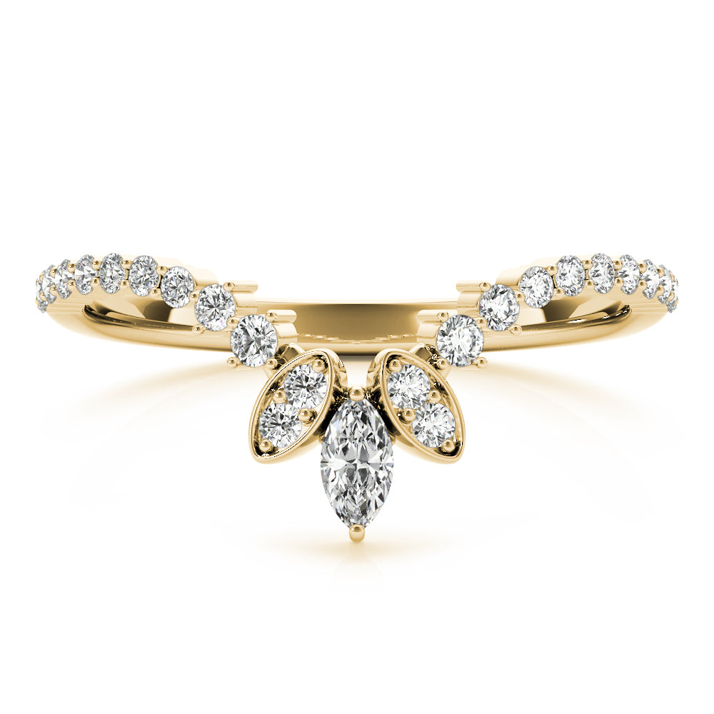 14K Marquise Round Wedding Ring