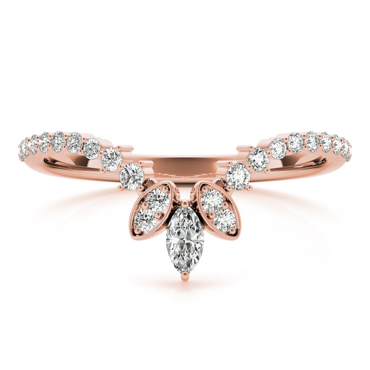 14K Marquise Round Wedding Ring