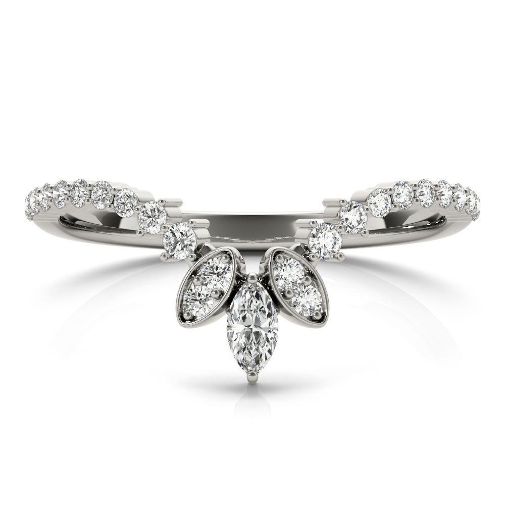 14K Marquise Round Wedding Ring