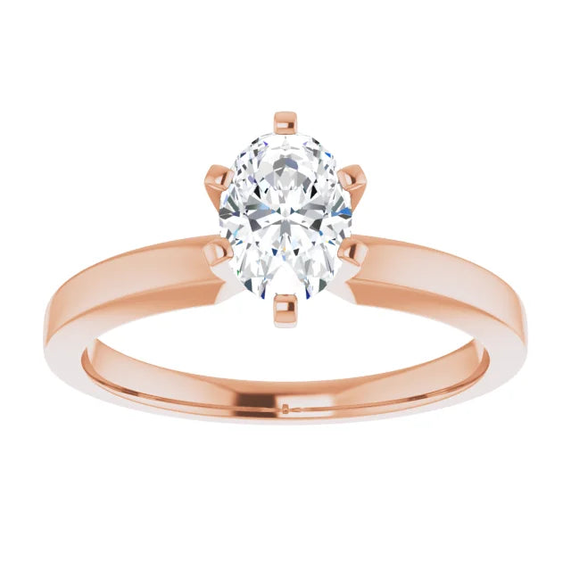 14K Gold Oval Lab-Grown 0.52ctw Diamond Engagement Ring