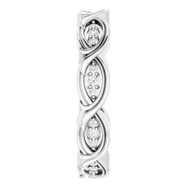 14K Round Pear Cut Natural Diamond Eternity Ring