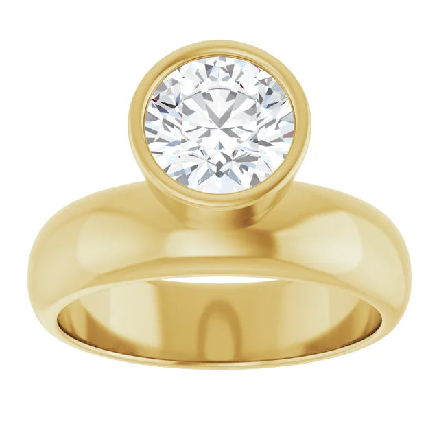 Classic Bezel: 14K Gold Lab-Grown Diamond 1.09 CTW Engagement Ring