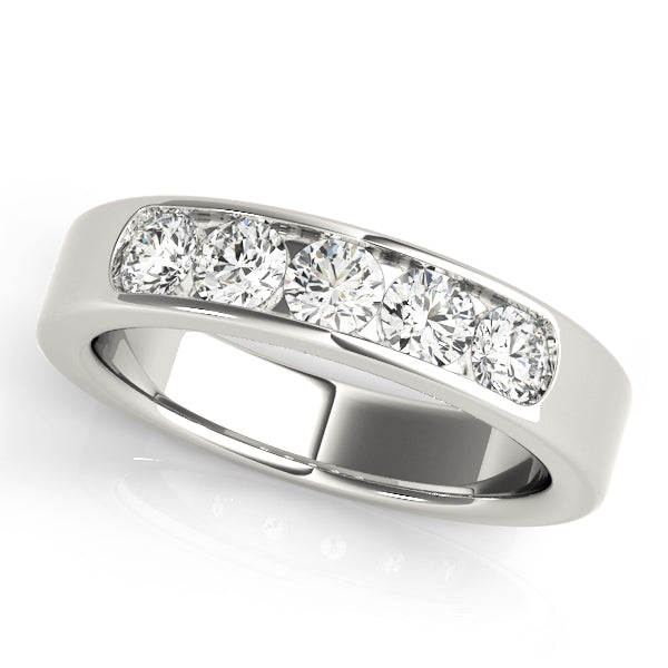 14K Channel Set 5 Stone Wedding Ring (1/4 ct.wt)