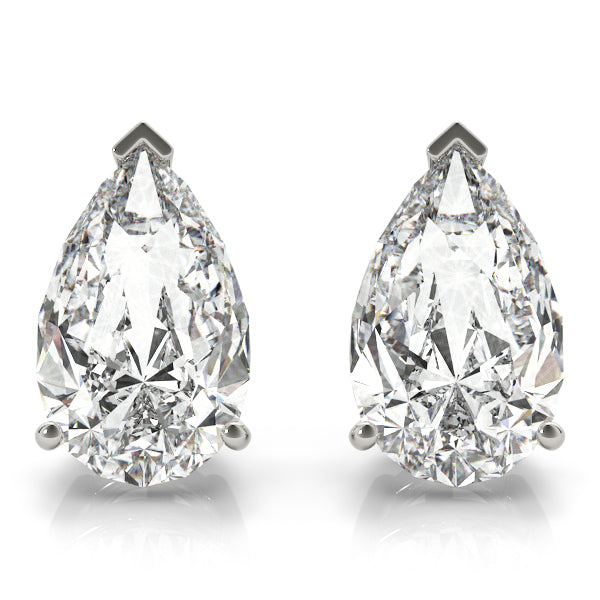 3 Prong Pear Diamond Earring