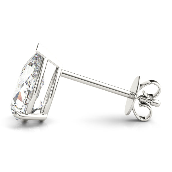 3 Prong Pear Diamond Earring