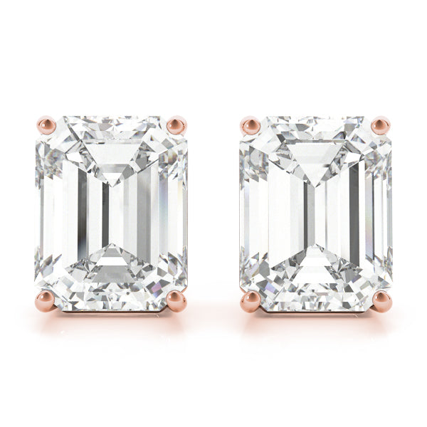 Emerald Cut 2 Wire Stud Earring – BridalX