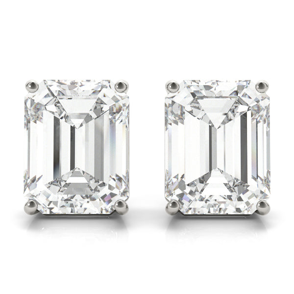 Emerald Cut 2 Wire Stud Earring