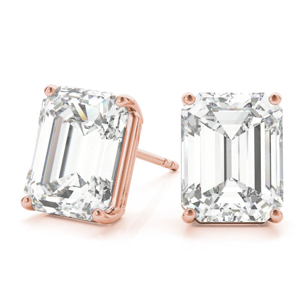 Emerald Cut 2 Wire Stud Earring