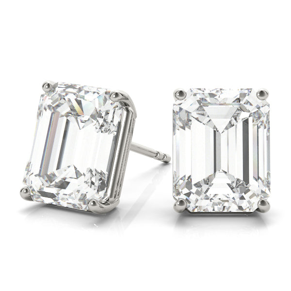 Emerald Cut 2 Wire Stud Earring