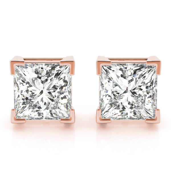 Princess Cut Stud Earring