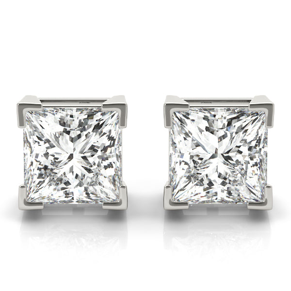 Princess Cut Stud Earring