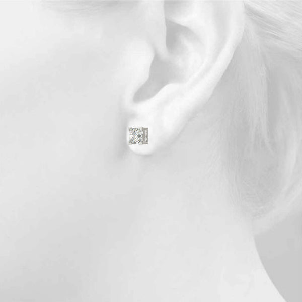 Princess Cut Stud Earring