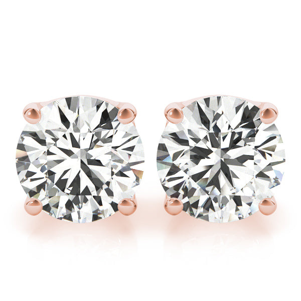 Round Bezel Stud Earrings