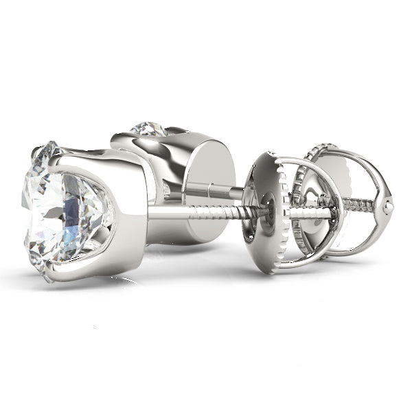 Round Bezel Stud Earrings