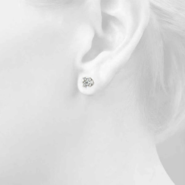 14K Round 4 Prong Stud Earrings
