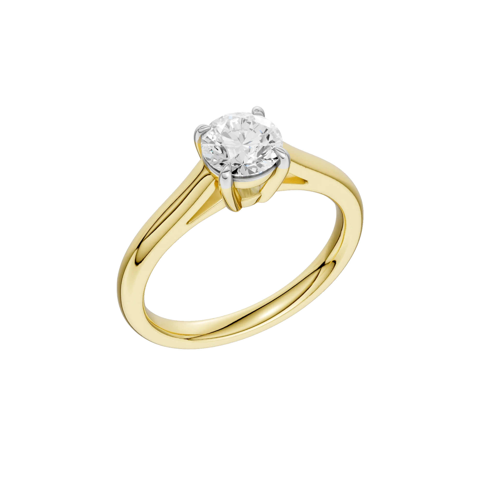 14K Gold Round Solitaire [1.00ct] Lab-Grown Diamond [H I - VS] Engagement Ring