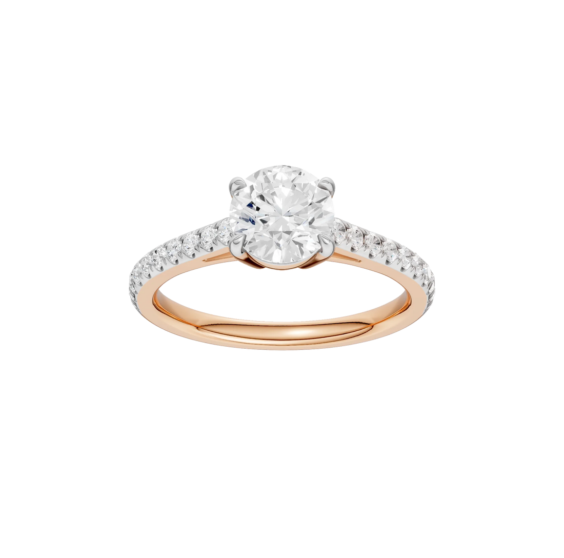 14K Gold Round Solitaire Brilliant [1.25ct] Lab-Grown Diamond [H I - VS] Engagement Ring