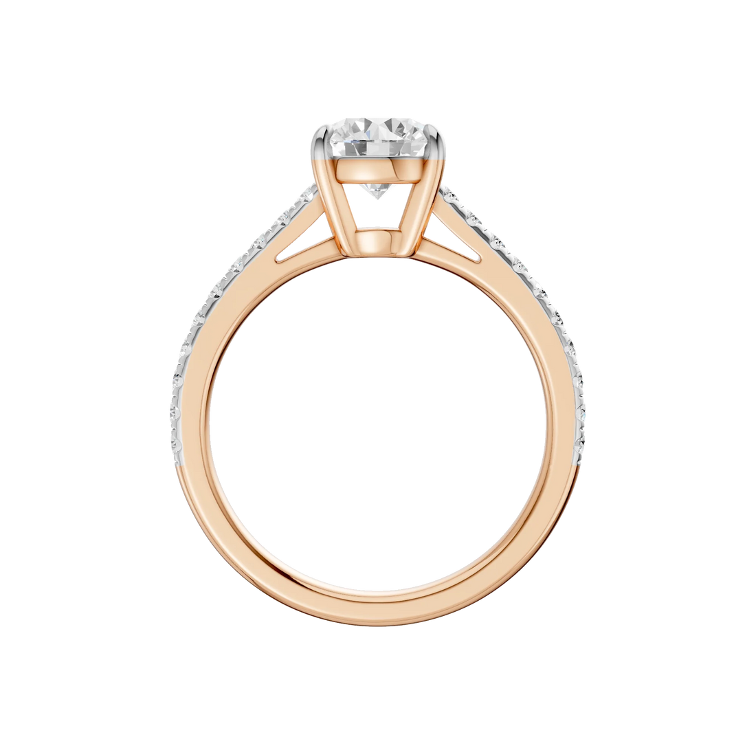 14K Gold Round Solitaire Brilliant [1.25ct] Lab-Grown Diamond [H I - VS] Engagement Ring