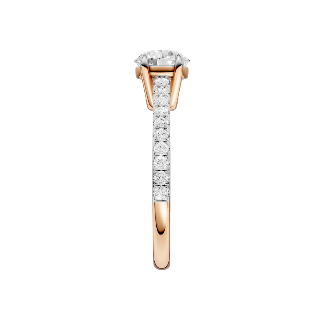 14K Gold Round Solitaire Brilliant [1.25ct] Lab-Grown Diamond [H I - VS] Engagement Ring