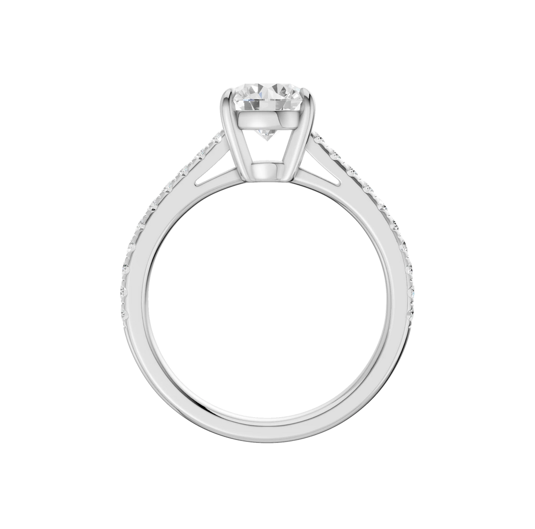 14K Gold Round Solitaire Brilliant [1.25ct] Lab-Grown Diamond [H I - VS] Engagement Ring