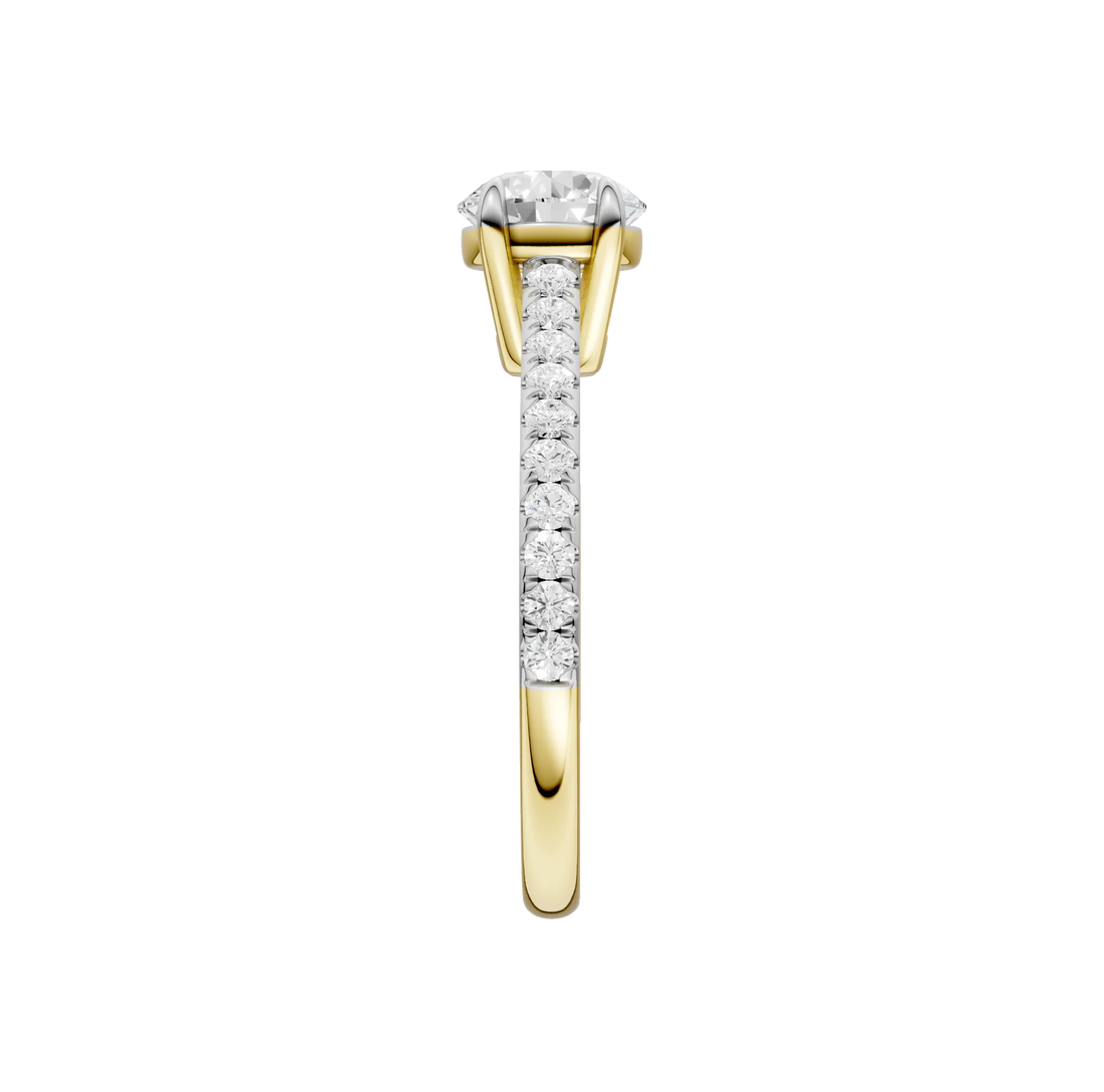 14K Gold Round Solitaire Brilliant [1.25ct] Lab-Grown Diamond [H I - VS] Engagement Ring
