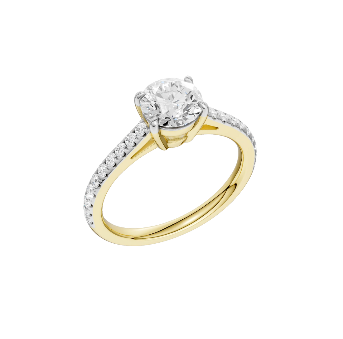 14K Gold Round Solitaire Brilliant [1.25ct] Lab-Grown Diamond [H I - VS] Engagement Ring