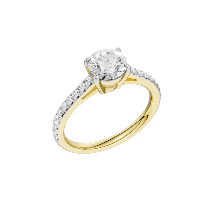 14K Gold Round Solitaire Brilliant [1.25ct] Lab-Grown Diamond [H I - VS] Engagement Ring