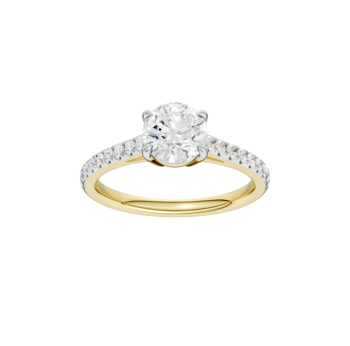 14K Gold Round Solitaire Brilliant [1.25ct] Lab-Grown Diamond [H I - VS] Engagement Ring