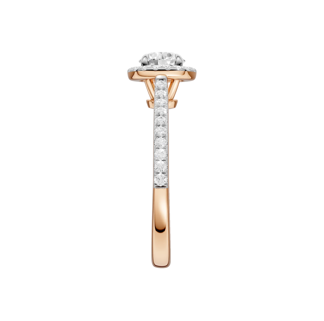 14K Gold Round Single Halo [1.00ct] Lab-Grown Diamond [H I - VS] Engagement Ring