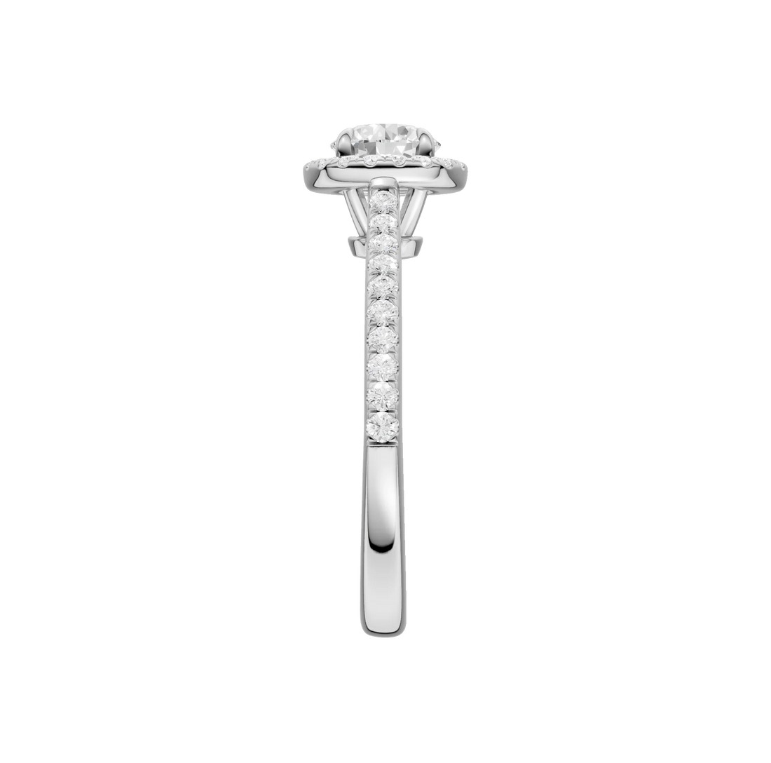 14K Gold Round Single Halo [1.00ct] Lab-Grown Diamond [H I - VS] Engagement Ring