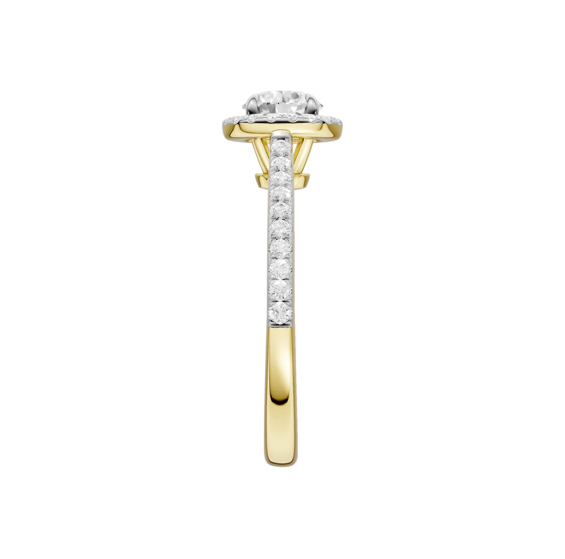 14K Gold Round Single Halo [1.00ct] Lab-Grown Diamond [H I - VS] Engagement Ring